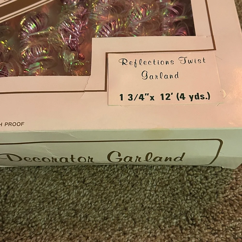 Two New vintage boxes of Decorator Garland 'Reflections Twist Garland’ 24 ft.